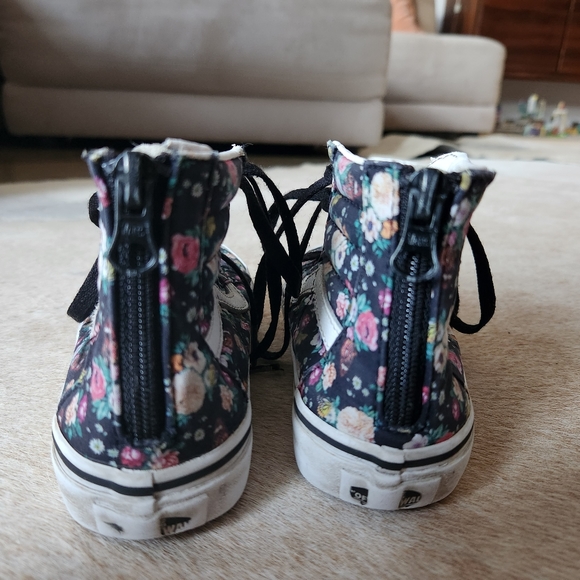 Vans Zipper High Top Sneakers Flowers - Picture 4 of 5